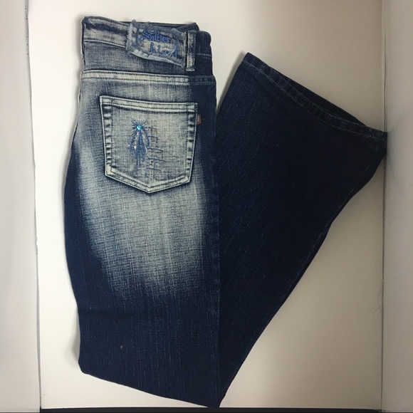 Silver Kiss Bootcut Embellished Embroidered Stone wash… - Picture 7 of 8